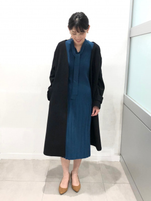 GU公式 | ボウタイニットワンピース(長袖)Z