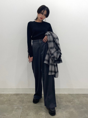 GU公式 | リブボタンスリーブセーター(長袖)Z+E