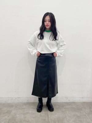 MiuMiu フェイクレザー ミディ スカート 高級感 シンプル 楽天市場】フェイクレザー スカート（着丈（スカート