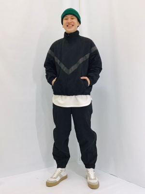 700fill ナイロントラックパンツ　シャカシャカ SHAKA WeAR シャカウェア ナイロン トラックパンツ グレー