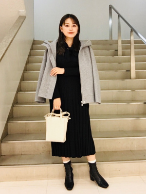 おばあ GU公式 | ニットメルトンショートフーディーコート