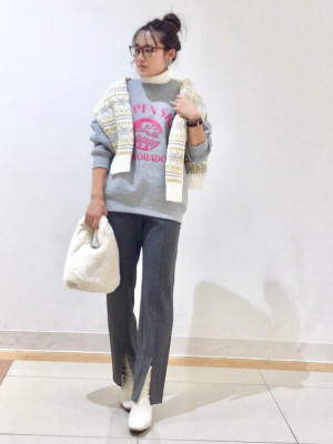 GU公式 | 起毛フロントスリットパンツQ