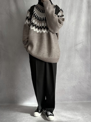 GU公式 | ローゲージノルディックセーター(長袖)