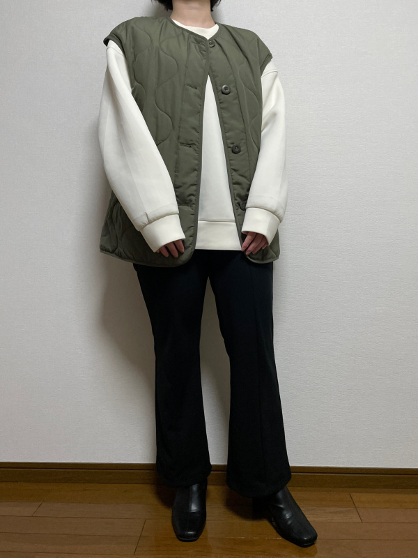 カットソーカラーフレアスラックス(丈標準67.0～71.0cm