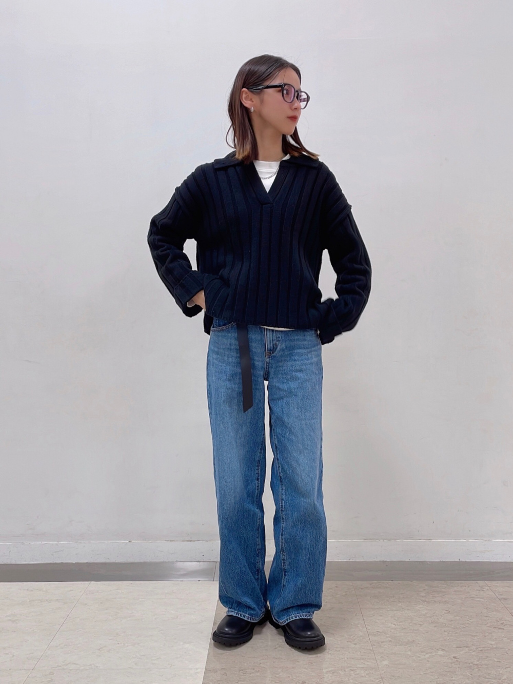 ミニハイネックセーター(ノースリーブ)Z(アンサンブル可能