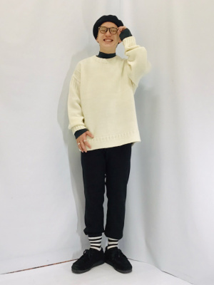 GU公式 | ローゲージガンジーセーター(長袖)NT+E