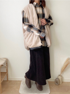 GU公式 | フランネルリラックスフィットシャツ(長袖)(チェック1)