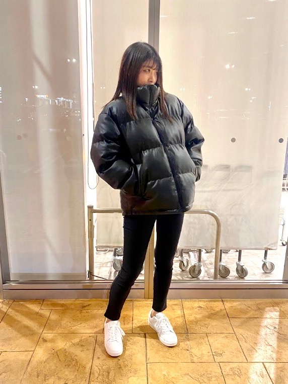 gu レザーダウン GU ジーユー ヒートパデッドフェイクレザーブルゾン