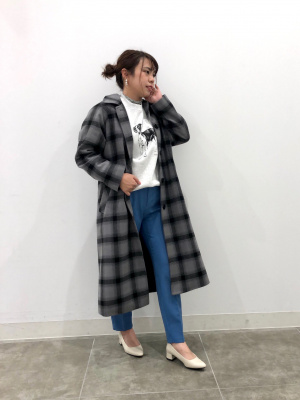 L　新品　gu×by rokh ネイビー Lサイズ ロングコート L 新品 gu×by 追い詰め rokh ネイビー Lサイズ ロングコート