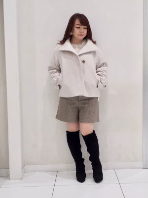 tafu様20素子L3つ GU公式 | ニットメルトンスタンドカラーショートコートZ+E