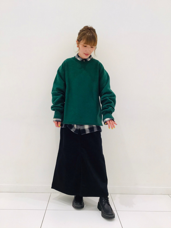 フランネルオーバーサイズシャツ(長袖)(チェックA)RS+E（レディース