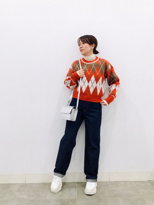 GU公式 | クロップドアーガイルセーター(長袖)YT+E