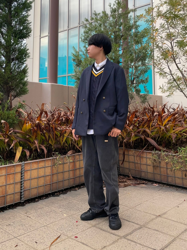 SETCHU ネイビーダブルブレストジャケット サイズ3 セットアップ　特別仕様 ダブルブレストジャケットSW+E(セットアップ可能)（メンズ）の着用