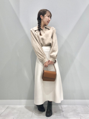 GU公式 | ブラッシュドリブビッグカラープルオーバー(長袖