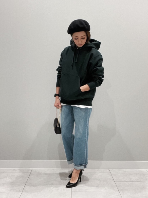 GU 布帛コンビビッグスウェットパーカ 黒 XL