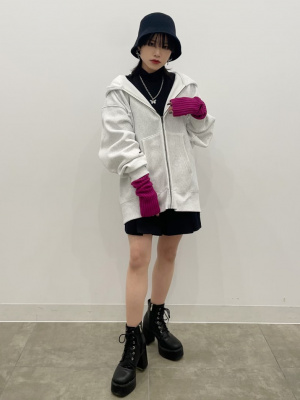 micco⭐︎ GU公式 | ヘビーウェイトビッグスウェットフルジップパーカ(長袖)