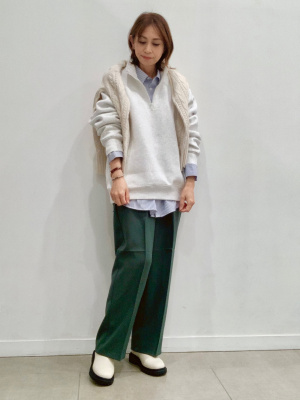 GU公式 | ヘビーウェイトスウェットハーフジッププルオーバー(長袖)