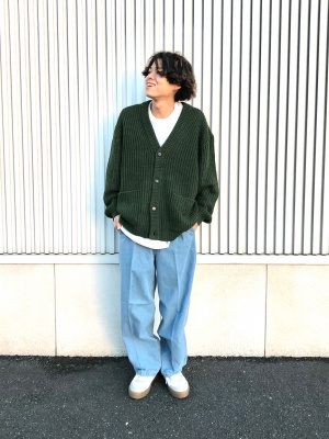GU公式 | ローゲージ畦カーディガン(長袖)