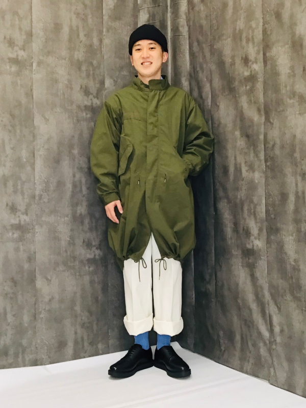 ジーユー オーバーサイズモッズコート 57 OLIVE MEN XL