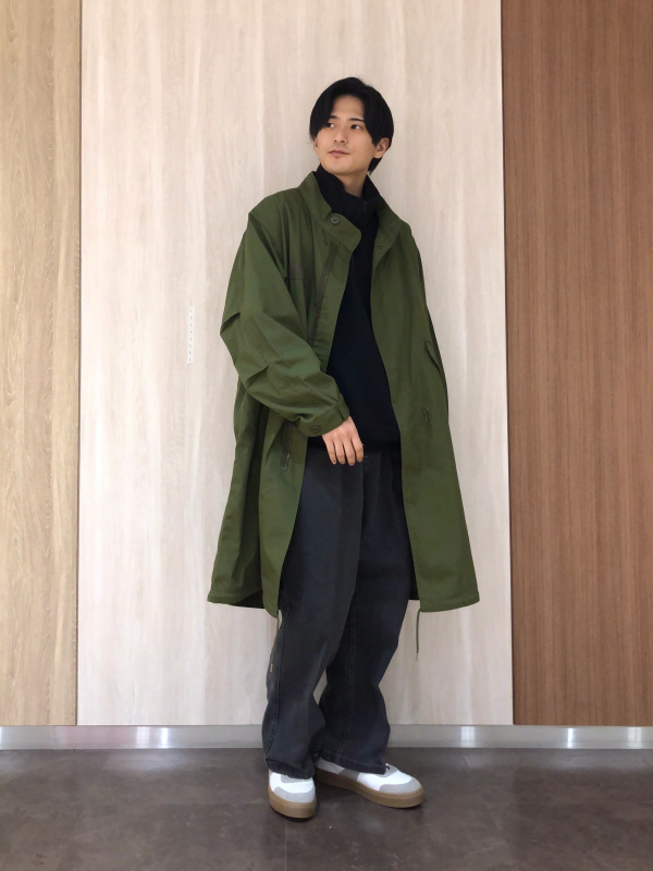 ジーユー オーバーサイズモッズコート 57 OLIVE MEN XL