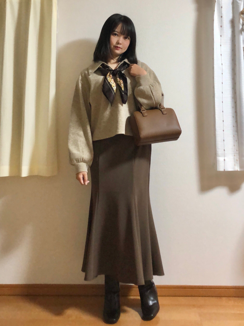 クロップドカーディガン(長袖)Q、カットソーマーメイドロング