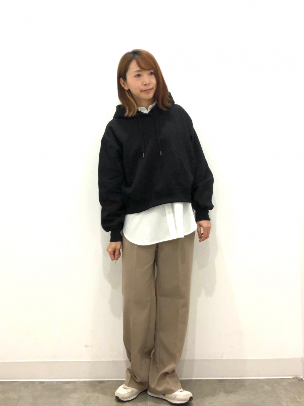 セットアップ クロップドトレーナー×ロングスカート カジュアル クロップドスウェットパーカ(長袖)(セットアップ可能)、チェック