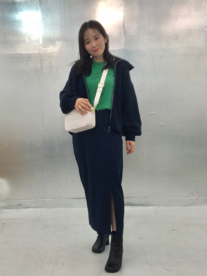 GU公式 | パフィータッチジップニットブルゾン(長袖)