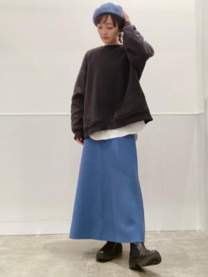 ふさ品 GU公式 | フレアミディニットスカート(セットアップ可能)