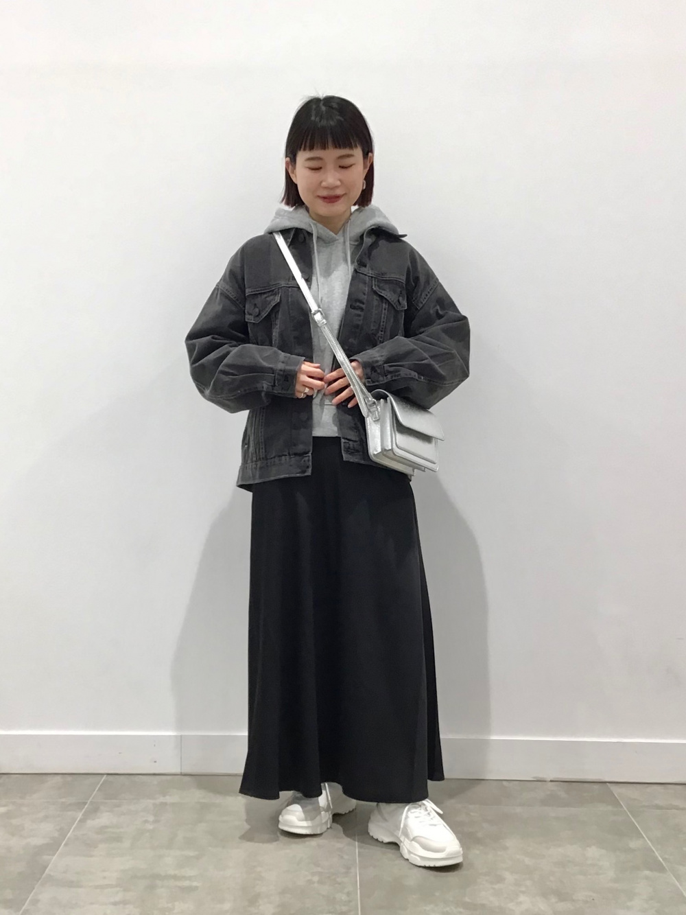 クロップドスウェットパーカ(長袖)(セットアップ可能)、チェック