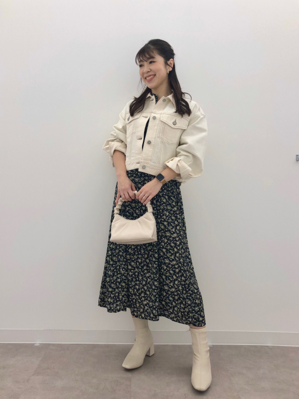 ハイウエストフレアミディスカート(丈標準83.0～87.0cm