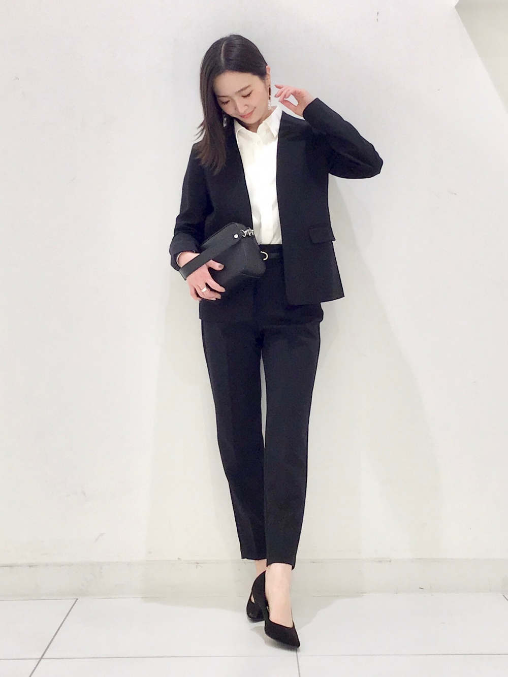 ウォッシャブルノーカラージャケットZ(セットアップ可能)、ドレープ