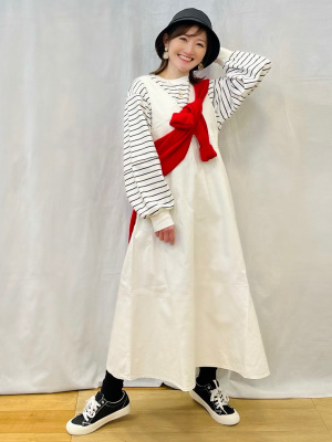 Mさま専用商品 GU公式 | ミニ裏毛オーバーサイズT(長袖)(ボーダー)+E