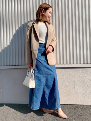 GU公式 | ステッチマーメイドロングスカート(丈標準86.0～93.0cm)