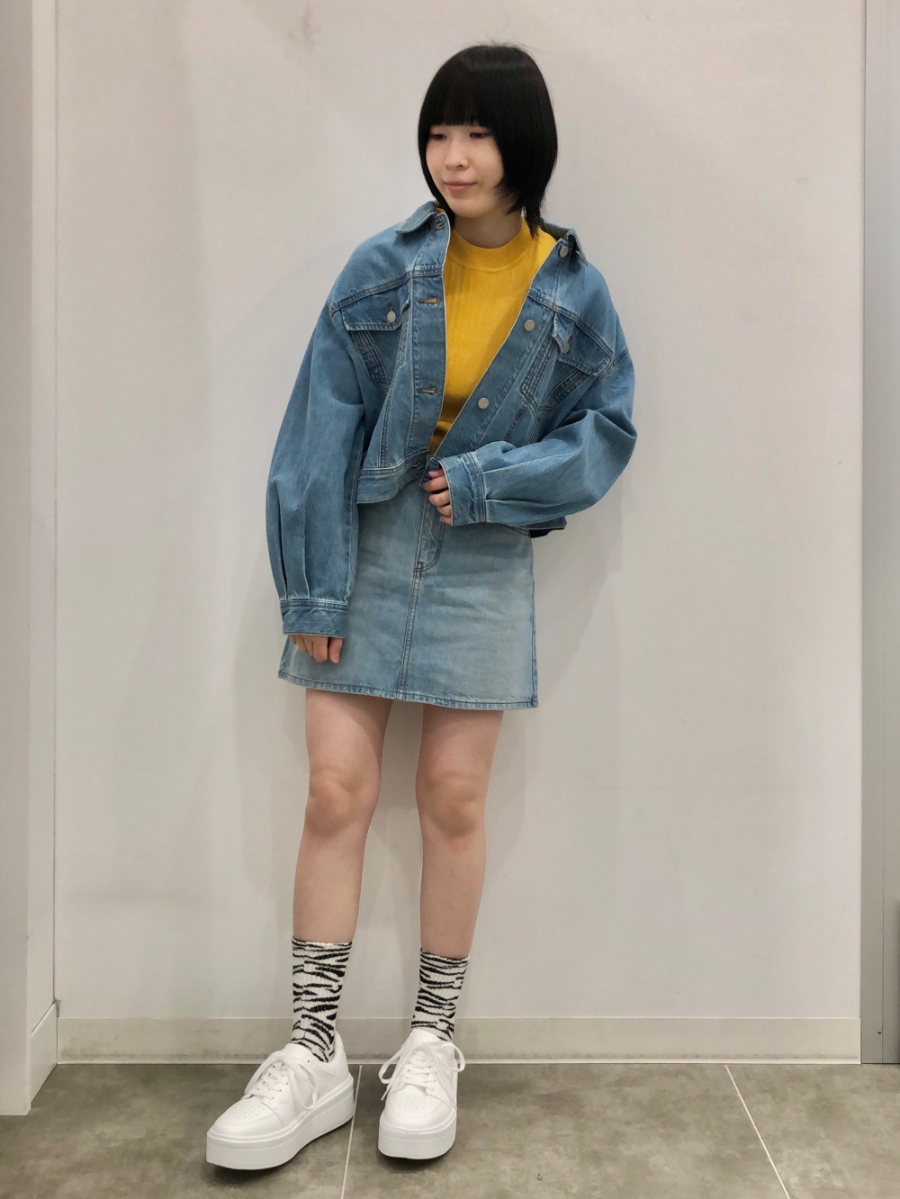デニムボリュームスリーブジャケット(長袖)(セットアップ可能