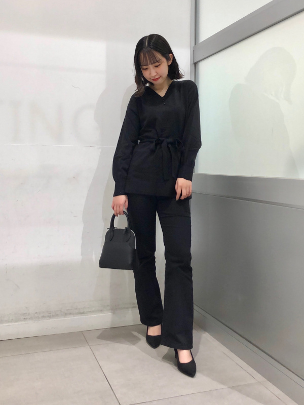 ベルテッドニットチュニック(長袖)Z+E（レディース）の着用