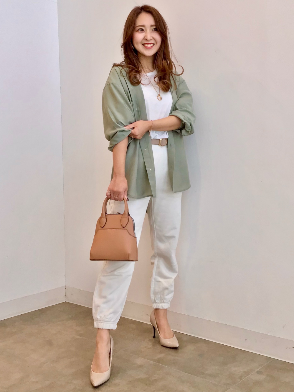 シアーT(5分袖)Q、布帛コンビネーションワンピース(ノースリーブ)Q」の