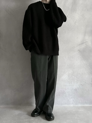 GU公式 | ローゲージ畦セーター(長袖)