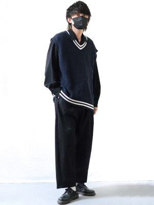 RINりん様　ブラック GU公式 | オープンカラーシャツ(長袖)(セットアップ可能)