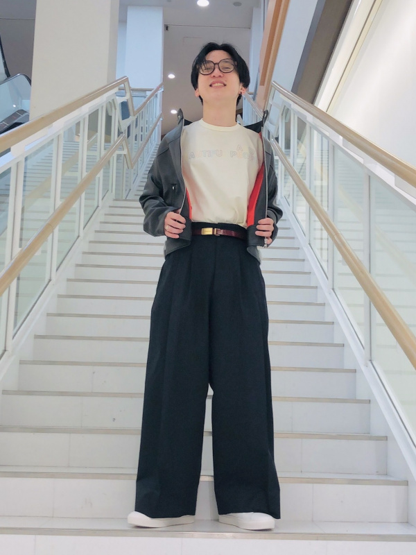 GU beautiful people タックワイドパンツ