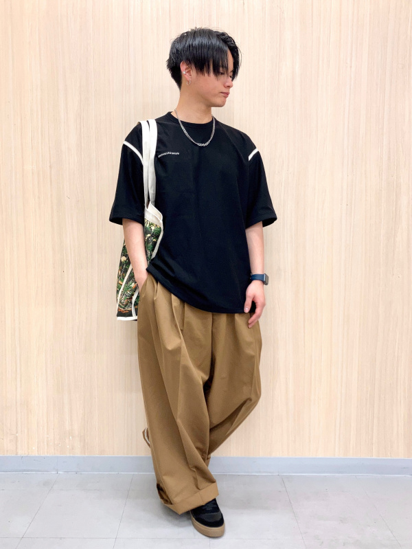 激安/新作 タックワイドパンツ beautiful people」の着用コーディネート パンツ