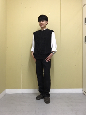 SEQUEL ケーブルニット ベスト 黒　シャツ SEQUEL ケーブルニット ベスト 黒 シャツ