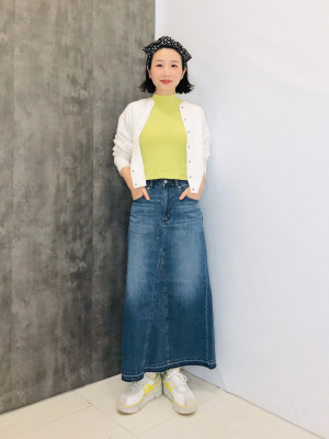 KKKさん専用 GU公式 | デニムAラインミディスカート+EC(丈短め74.0～78.0cm)