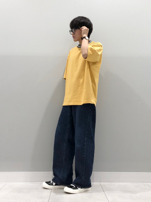 GU公式 | オーバーサイズT(5分袖)(リブライン)