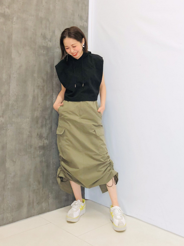 カーゴロングスカートQ（レディース）の着用コーディネート一覧| ジーユー