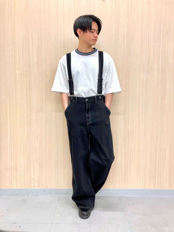 春夏スタイル♡デニムサスペンダーセットアップスーツ 公式スタイリング | ジーユー