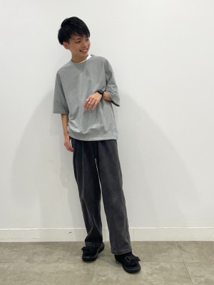 GU公式 | ミニ裏毛ワイドT(5分袖)