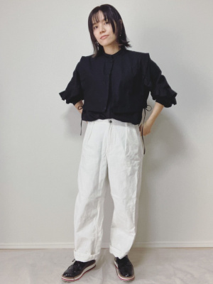 すーら★ページ GU公式 | ラッフルスリーブブラウス(長袖)Q