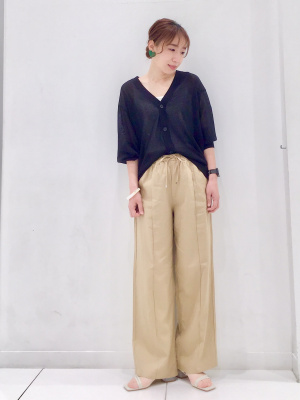 GU公式 | リネンブレンドプルオンパンツ(丈標準70.0～74.0cm