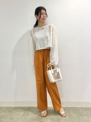 Theory 19ss リネンプルオンパンツ オレンジ Theory 19ss リネンプルオンパンツ オレンジ