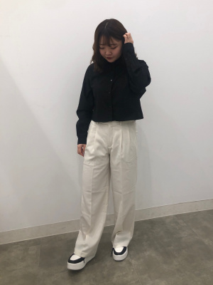 GU公式 | カラークロップドシャツ(長袖)